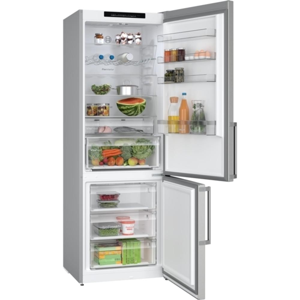 Bosch KGN49VICT szabadonálló alulfagyasztós hűtő NoFrost inox 203x70x67cm Serie4 akciós termékkép 1