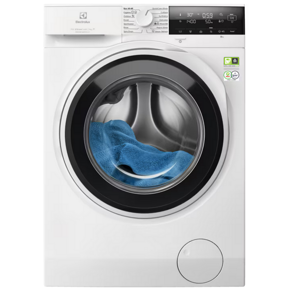 Electrolux EW7F3494EQ SteamCare Elöltöltős mosógép, SteamRefresh, Hygiene, UniversalDose, QuickCare, 9 kg, Wifi akciós termékkép 1