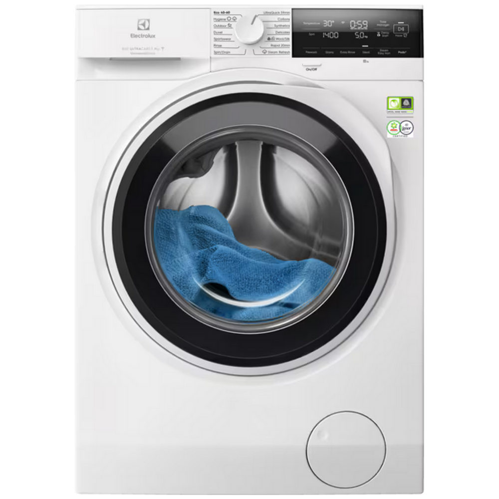 Electrolux EW8F3494EQ UltraCare Elöltöltős mosógép, SteamRefresh, Hygiene, UniversalDose, UltraQuick, 9 kg, Wifi akciós termékkép 1