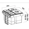 Kép 2/2 - EKOTECH - Beépíthető hulladékgyűjtő FREE JAZZ 45 - 1x26 liter+3x7 liter