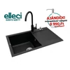 Kép 1/7 - Elleci Easy 300 G40 Nero gránit mosogatótálca ajándék csappal és mosogatószer adagolóval
