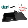 Kép 1/8 - Elleci Easy 300 G40 Nero gránit mosogatótálca ajándék csappal és mosogatószer adagolóval