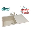 Kép 1/8 - Elleci Easy 300 G62 Bianco Antico gránit mosogatótálca ajándék csappal és mosogatószer adagolóval