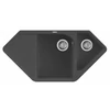 Kép 1/2 - Elleci Ego CORNER Gránit Sarok Mosogató M70 nero metal
