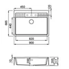 Kép 3/3 - ELLECI Keratek Spazio 900 EXTRA Mosogatótálca K96 White