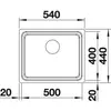 Kép 3/8 - BLANCO ETAGON 500-U Gránit Mosogató Medence Aláépíthető Fehér