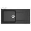 Kép 1/4 - Elleci Life 480 M70 gránit mosogatótálca Nero metal LM248070