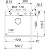 Kép 9/9 - Franke MARIS 2.0 MRG 610-52 TL gránit mosogató matt fekete 114.0661.642