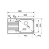 Kép 3/7 - Franke SMART SRX 611-86 LB nemesacél mosogató + ORBIT DOCCIA csap szett FR1301188