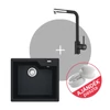 Kép 1/7 - Franke URBAN 2.0 UBG 610-50 gránit mosogató + SIRIUS L DOCCIA csap fekete szett FR1301193
