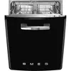 Kép 1/11 - Smeg STFABBL3 beépíthető mosogatógép fekete 60cm 50-es évek stílusa