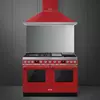 Kép 5/8 - Smeg CPF120IGMPR Portofino kombinált tűzhely piros 120cm