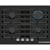 Kép 1/7 - Bosch PPP6A6I40 beépíthető gázfőzőlap üveglapon fekete 60cm Serie6