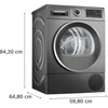 Kép 8/13 - Bosch WQG245DREU hőszivattyós szárítógép sötétszürke kivitel 9kg Serie6