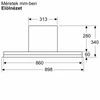 Kép 9/11 - Bosch DBB97DP60 beépíthető páraelszívó Home Connect 90cm fekete/üveg Serie6