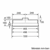 Kép 11/13 - Bosch DHL555BM kürtőbe építhető páraelszívó 53cm Serie4