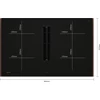 Kép 5/21 - Neff V68YHL4B0 indukciós lap beépített elszívóval Flex Design Matt Black Twist Touch vezérlés 80cm Collection
