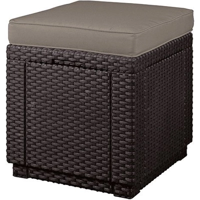 Curver Cube with cushion kerti puff tárolóval barna