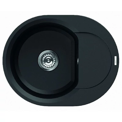 Elleci Easy ROUND 600 gránit mosogató medence Full Black