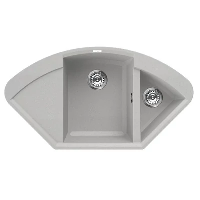 Elleci Easy CORNER gránit mosogató medence Aluminium