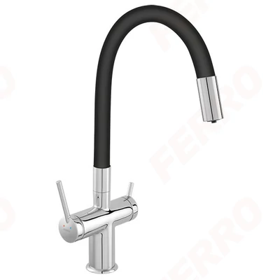 Ferro BFT41B Filtrata álló csaptelep flexibilis kifolyócsővel szűrt vízhez fekete 1387