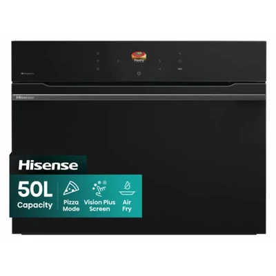 Hisense BIM406A8B beépíthető kompakt sütő + mikrohullám 45cm fekete