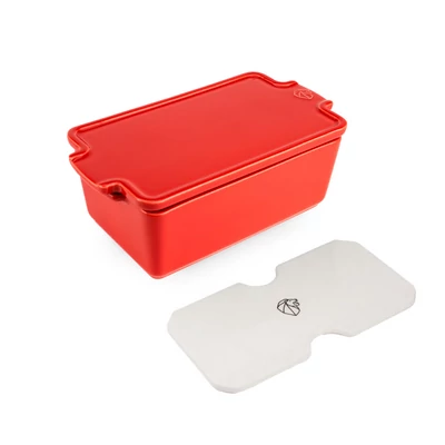 Peugeot 61708 Appolia kerámiatál 20x11 cm pástétomos piros