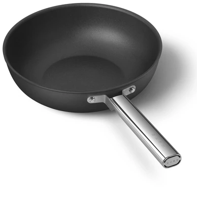 Smeg WOK serpenyő rozsdamentes acél fogantyú 30 cm fekete CKFW3001BLM