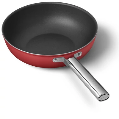 Smeg WOK serpenyő rozsdamentes acél fogantyú 30 cm piros CKFW3001RDM