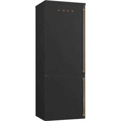 Smeg FA8005LAO5 Colonial szabadonálló alulfagyasztós hűtő antracit fix bal ajtópánt 195x70x70cm