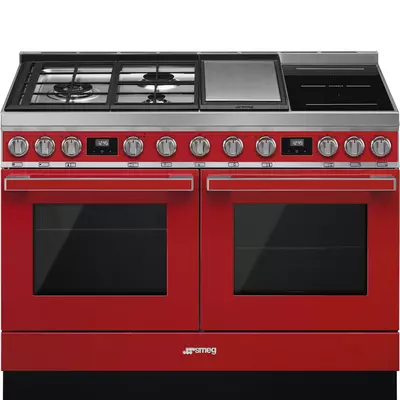 Smeg CPF120IGMPR Portofino kombinált tűzhely piros 120cm