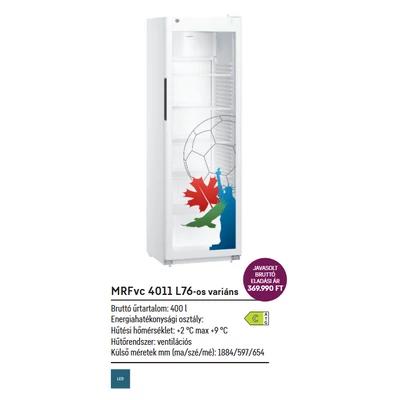 Liebherr MRFvc 4011 L76 Performance üvegajtós italhűtő keringőlevegő hűtéssel 188x60x65cm VB különkiadás