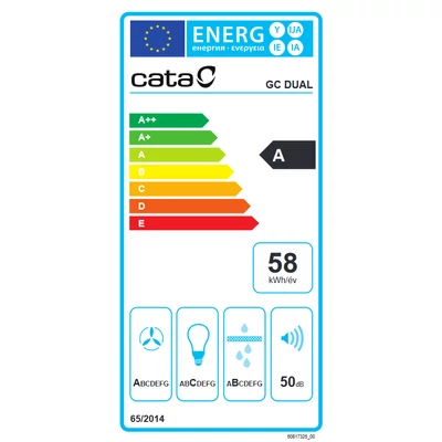 CATA GC DUAL 75 BK LED Kürtőbe építhető páraelszívó