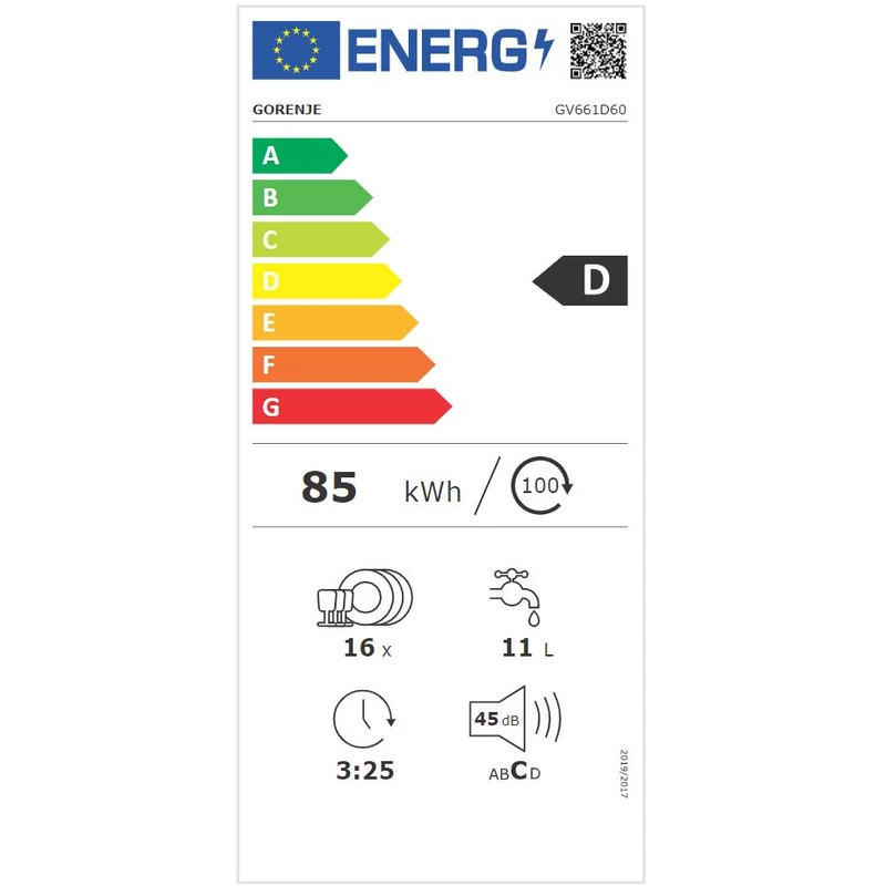 GORENJE GV661D60 Beépíthető Mosogatógép