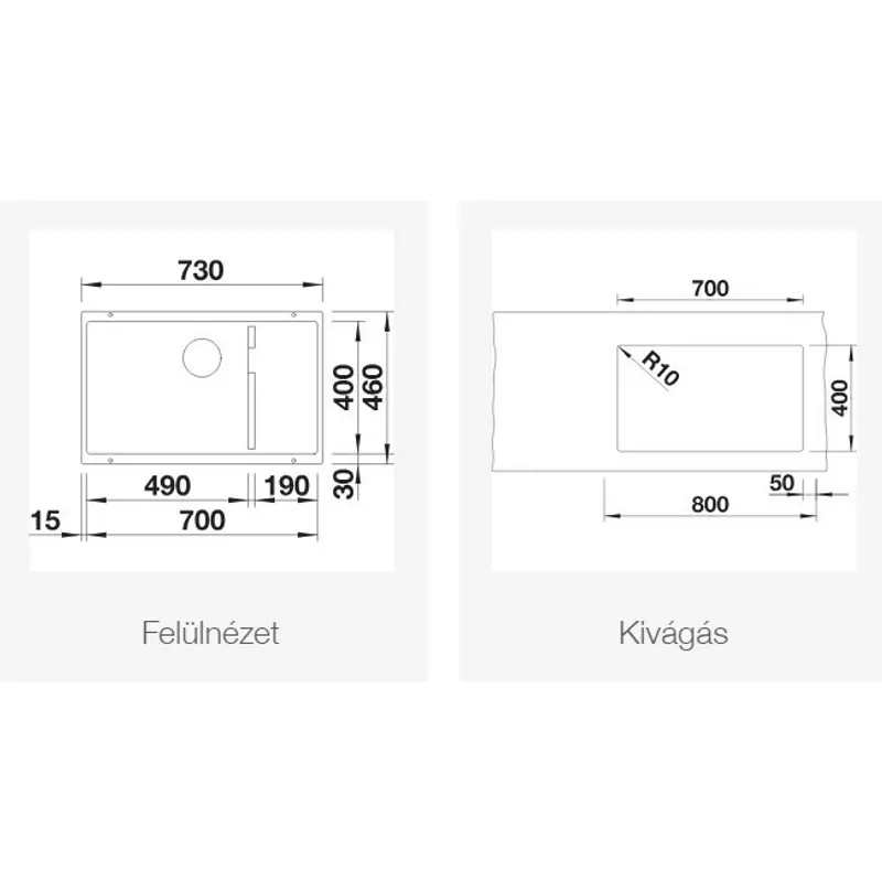 BLANCO SUBLINE 700-U LEVEL Aláépíthető Gránit Mosogató Medence Alumetál
