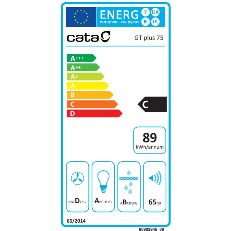 Cata GT-PLUS 75 X/M beépíthető páraelszívó inox 75cm