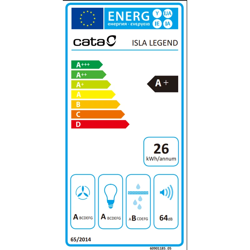 Cata ISLA LEGEND 9000 XGBK sziget páraelszívó inox 90cm + RONDO plazmafilter
