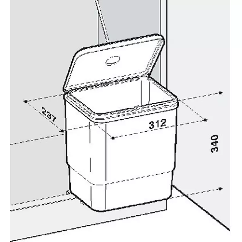 EKOTECH - Beépíthető hulladékgyűjtő SESAMO 45 - 1x16 liter