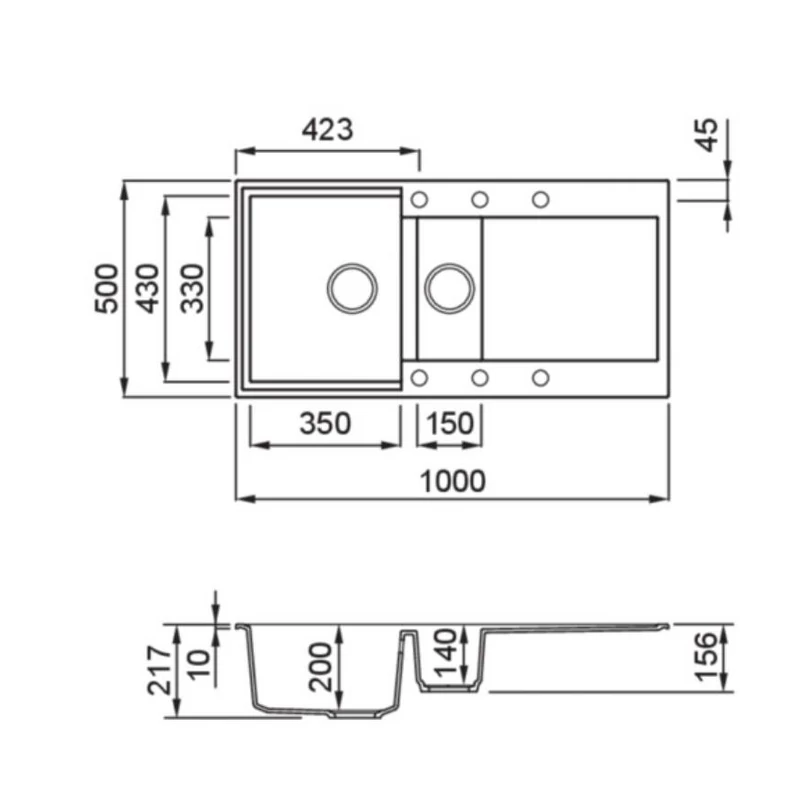 ELLECI Easy 475 Gránit Mosogató M79 aluminium
