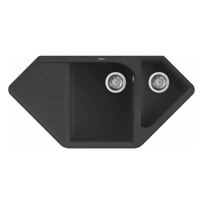 Elleci Ego CORNER Gránit Sarok Mosogató G40 nero