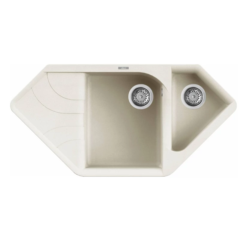 Elleci Ego CORNER Gránit Sarok Mosogató G62 bianco antico
