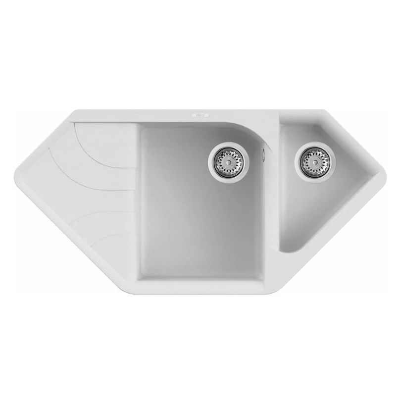 Elleci Ego CORNER Gránit Sarok Mosogató G68 bianco