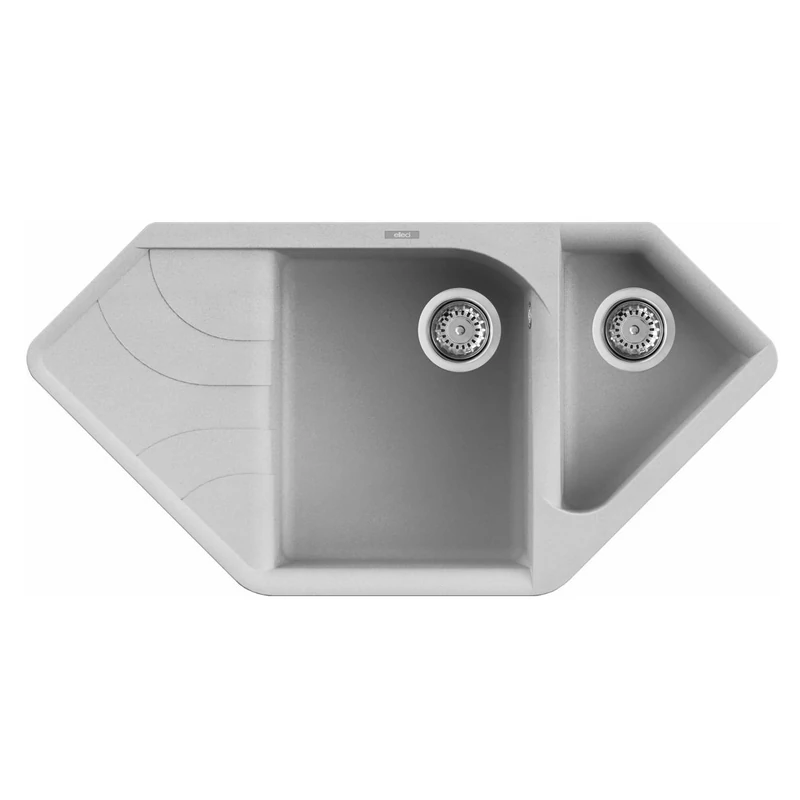 Elleci Ego CORNER Gránit Sarok Mosogató M79 aluminium