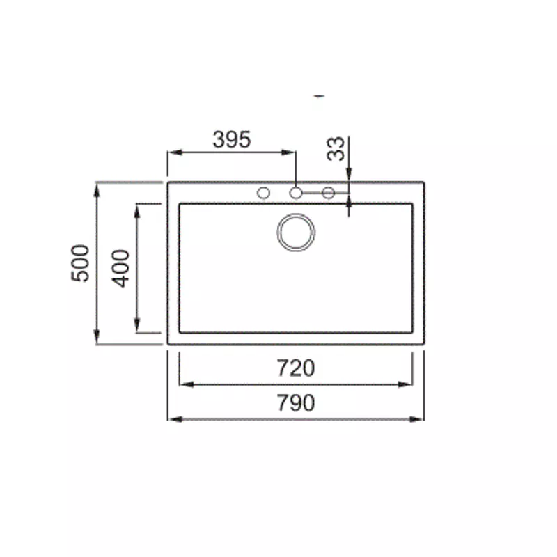 ELLECI Quadra 130 Gránit Mosogatótálca Titanium M73