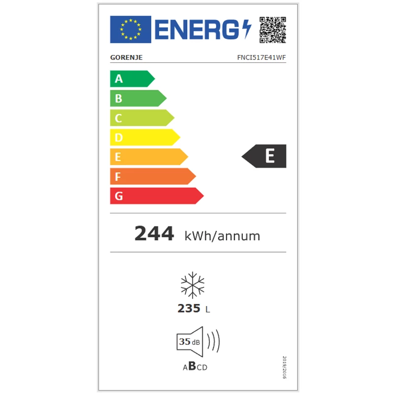 GORENJE BEÉPÍTHETŐ FAGYASZTÓSZEKRÉNY WIFI G400 - FNCI517E41WF
