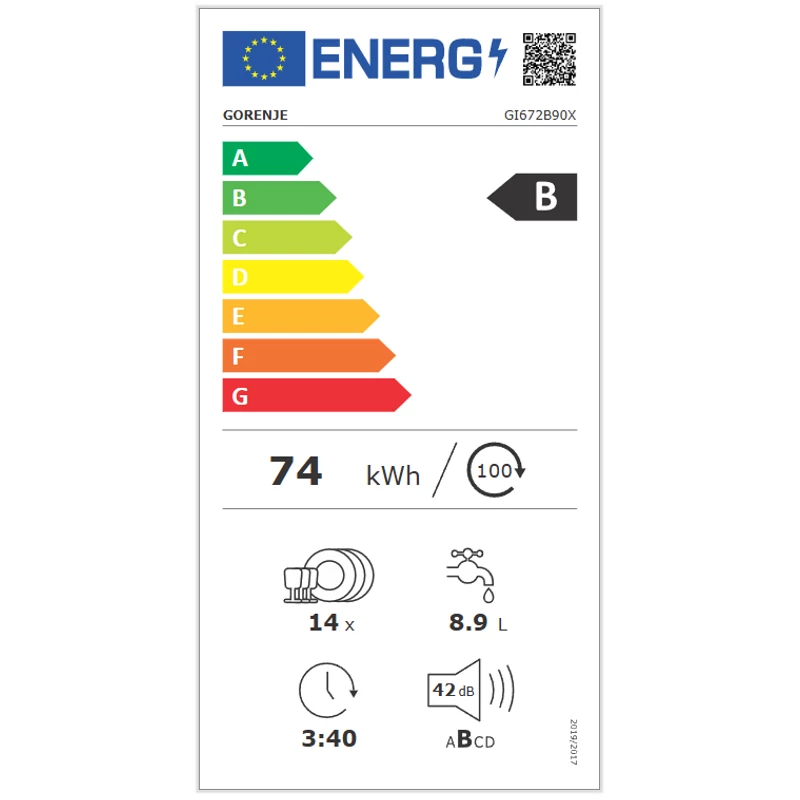 GORENJE Beépíthető Mosogatógép G600 - GI672B90X