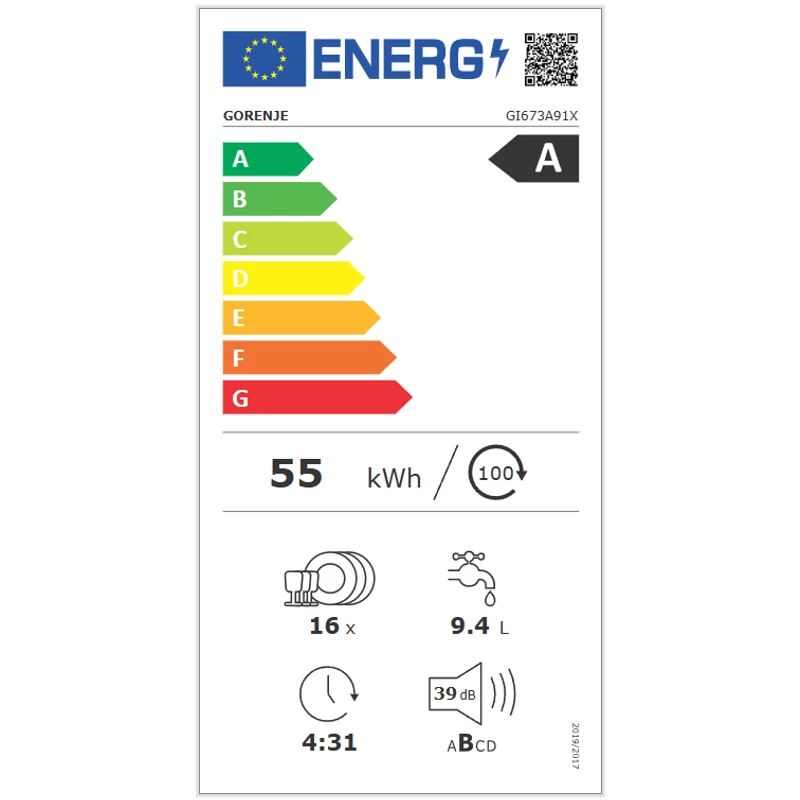 GORENJE Beépíthető Mosogatógép G600 - GI673A91X