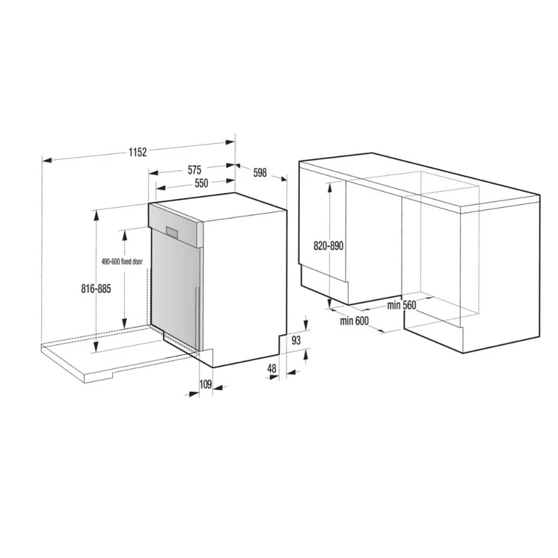 GORENJE Beépíthető Mosogatógép G600 - GI673A91X