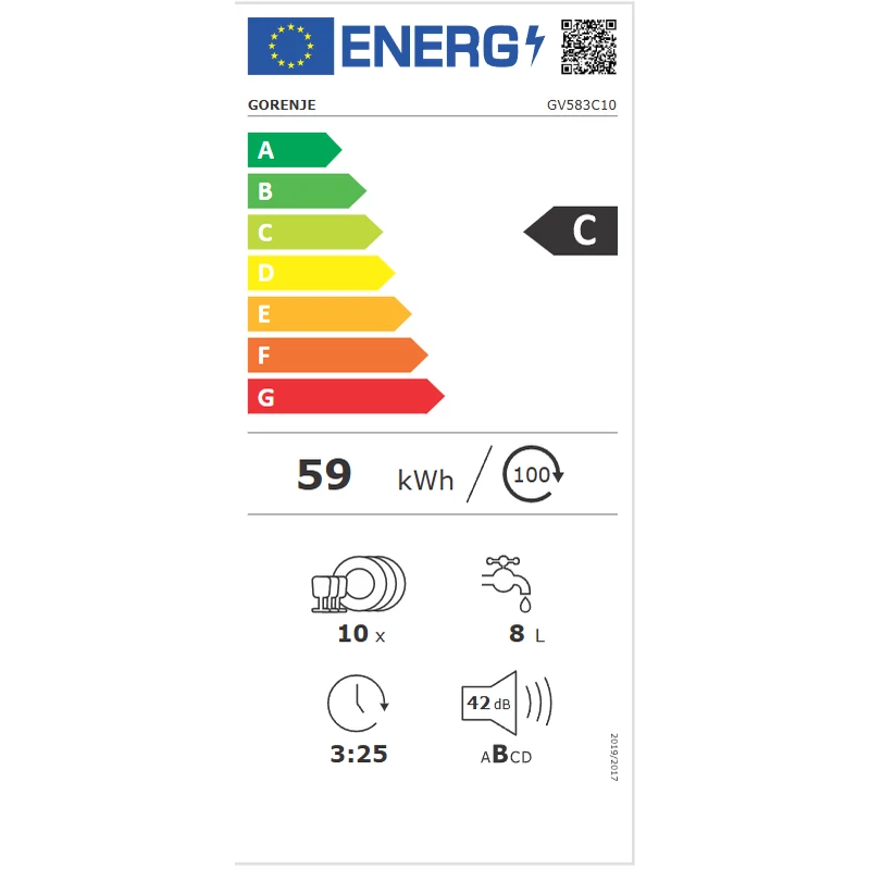 GORENJE Beépíthető Mosogatógép G600 - GV583C10