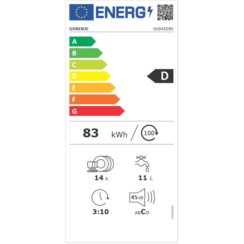GORENJE Beépíthető Mosogatógép G400 - GV642D90